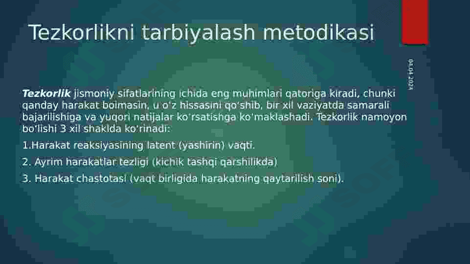 tezkorlik qobiliyatini tarbiyalash. 3