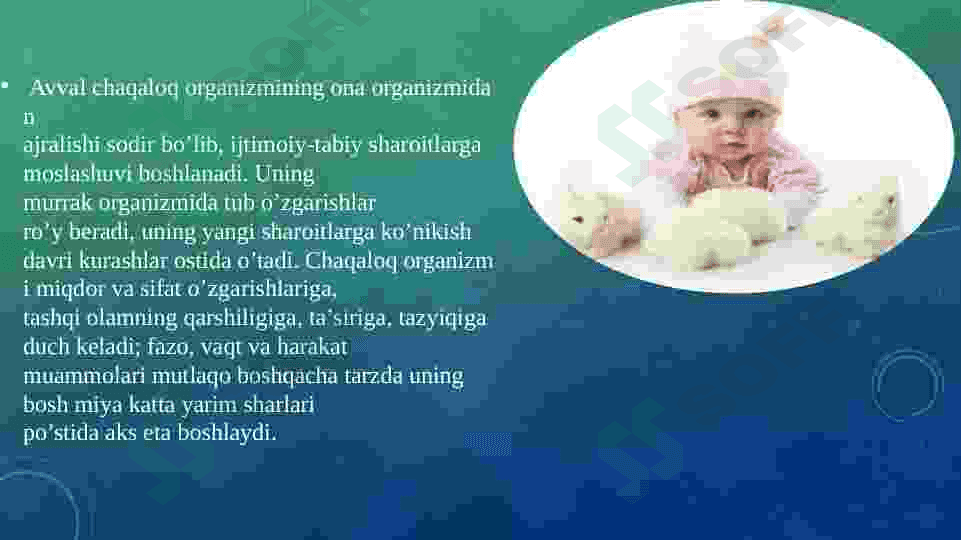 Perinatal va chaqaloqlik davrida psixofiziologik rivojlanishga xos xususiyatlar 3