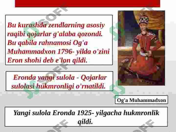 Qojarlar sulolasi hukmronligining o`rnatilishi 3