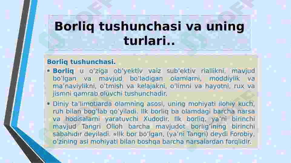 Borliq falsafasining fundamental kategoriyasi. 3