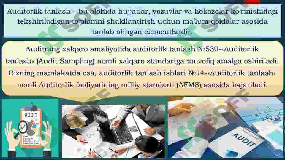 Auditda tanlash o'tkazish va uni natijalarini baholash 3