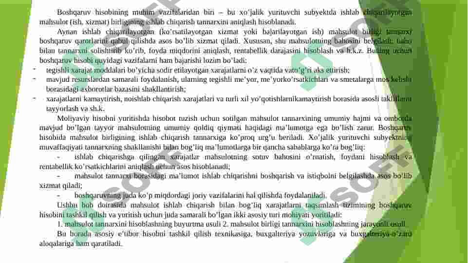 Mahsulot (ish, xizmatlar) tannarxini kalkulyatsiya qilish 3