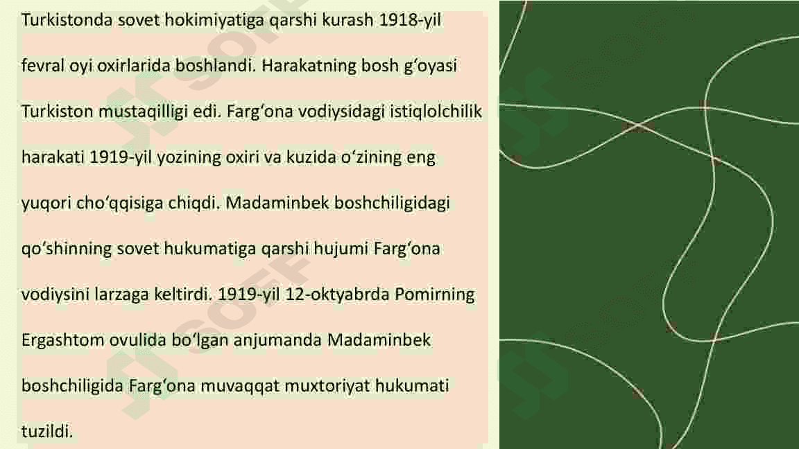TURKISTON ASSR, BXSR VA  XXSRda SOVET  HOKIMIYATIGA QARSHI  QUROLLI HARAKATLAR (10-sinf O'zbekiston tarix )) 3
