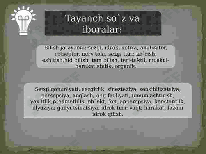 Sezgi va idrokning psixologik mohiyati, fiziologiyasi 3