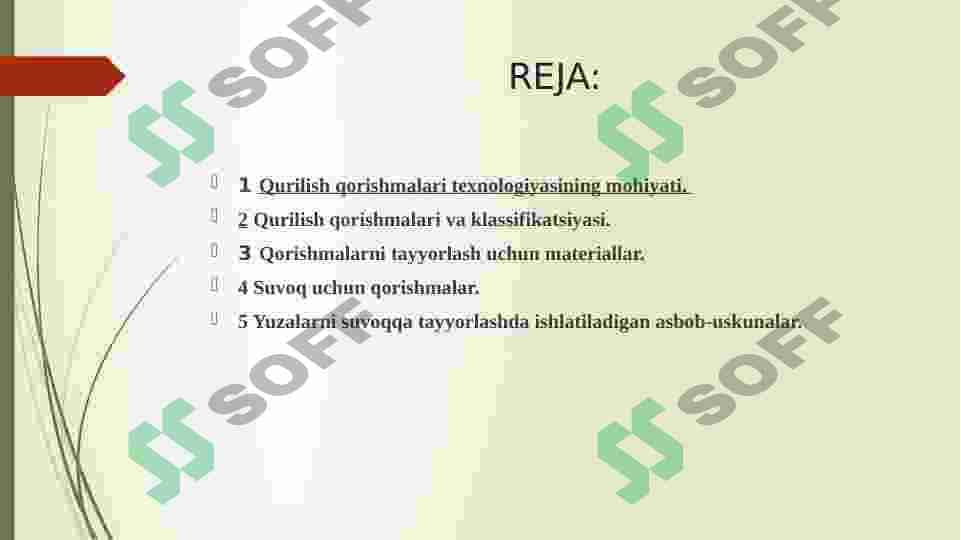 QURILISH QORISHMALARI  TEHNALOGIYASI FANIDAN PRIZINTATSIYA 3