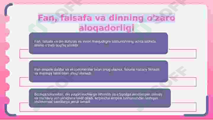 Fan, falsafa va dinning o'zaro aloqadorligi 3