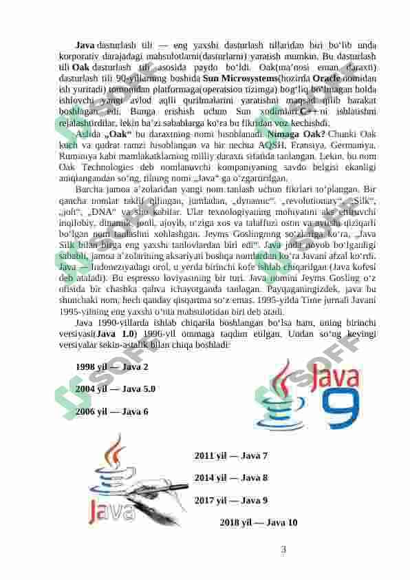 Java dasturlash tilida kod yozish qoidalari 3