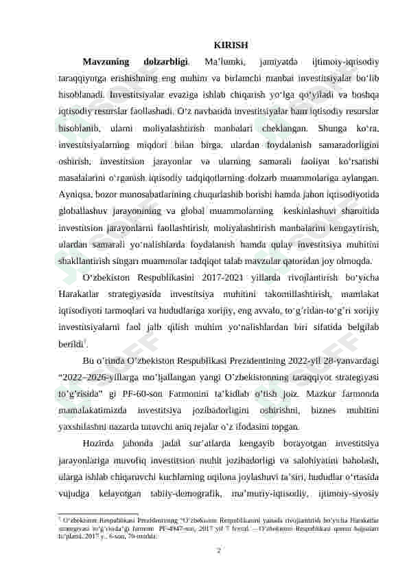 Investitsion jarayonning mohiyati va ijtimoiy iqtisodiy taraqqiyotda tutgan o'rni 3