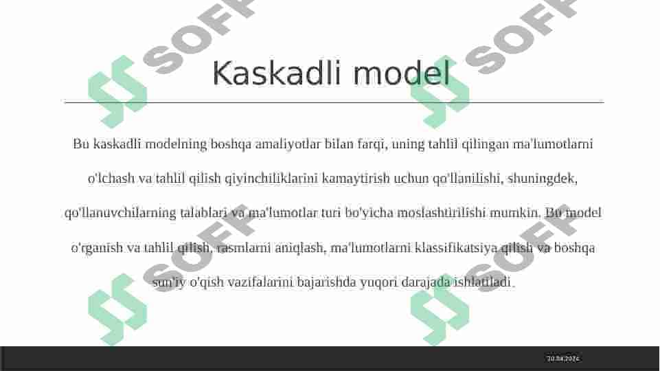 Sun’iy neyron to’rining kaskadli modeli 3