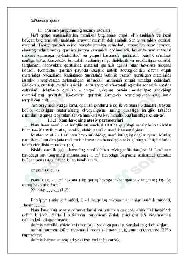 Barabanli quritish apparatini hisoblash va loyihalash 3