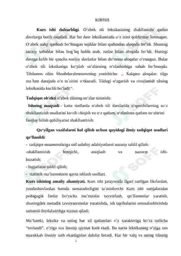 O'zbek tili leksikasida o'z va o'zlashgan qatlam. 3