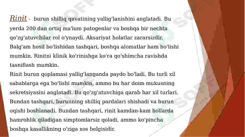 Rinit { burun shilliq qavatining yallig'lanishi } 3