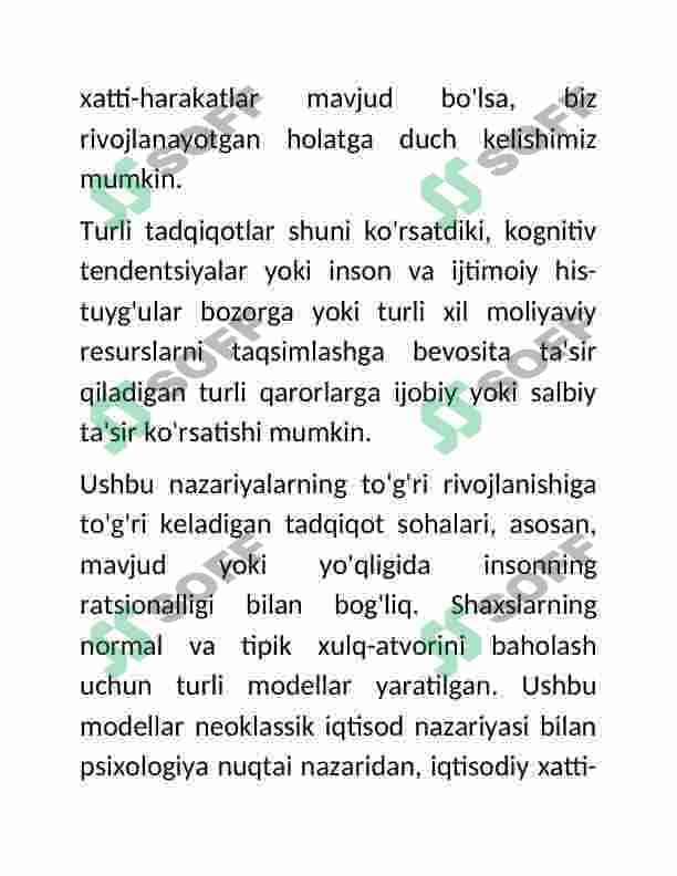 Xulq- atvor iqtisodiyoti va inson farovonligi. 3