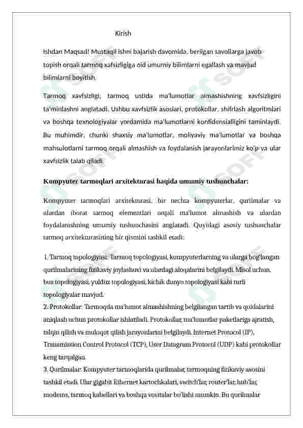 Tarmoq xavfsizligi standartlari ( O’z DSt ISO/IEC 27033) mazmuni va uning mohiyati. 3