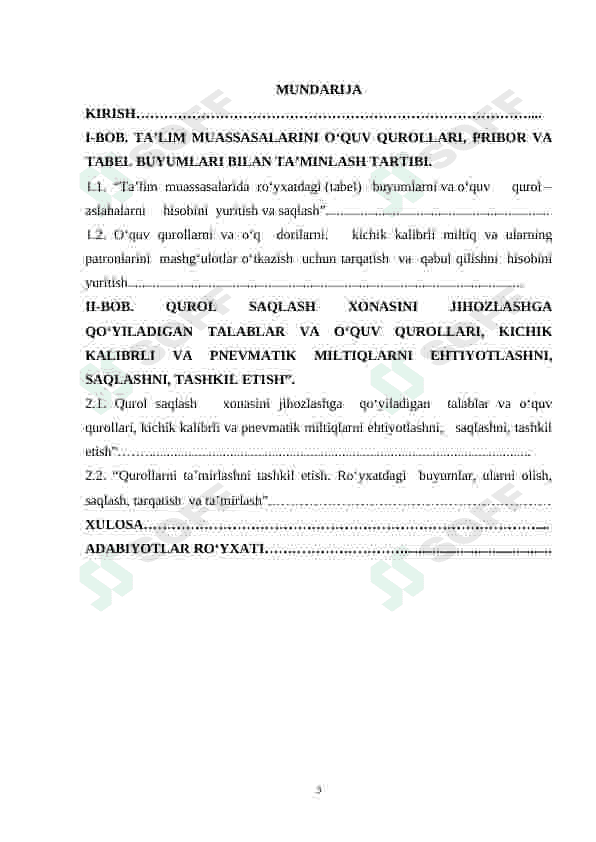 TA’LIM MUASSASALARINI O‘QUV QUROLLARI, PRIBOR VA TABEL BUYUMLARI BILAN TA’MINLASH TARTIBI 3