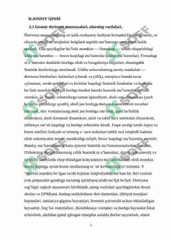 Dorixona tashkilotining foydasini maksimallashtirish negizlarini aniqlash. 3
