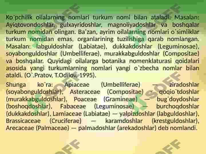 2-Oʻsimliklar sistematikasi tahlili va lotincha nomenklatura nomlarini oqish qoidalari 3