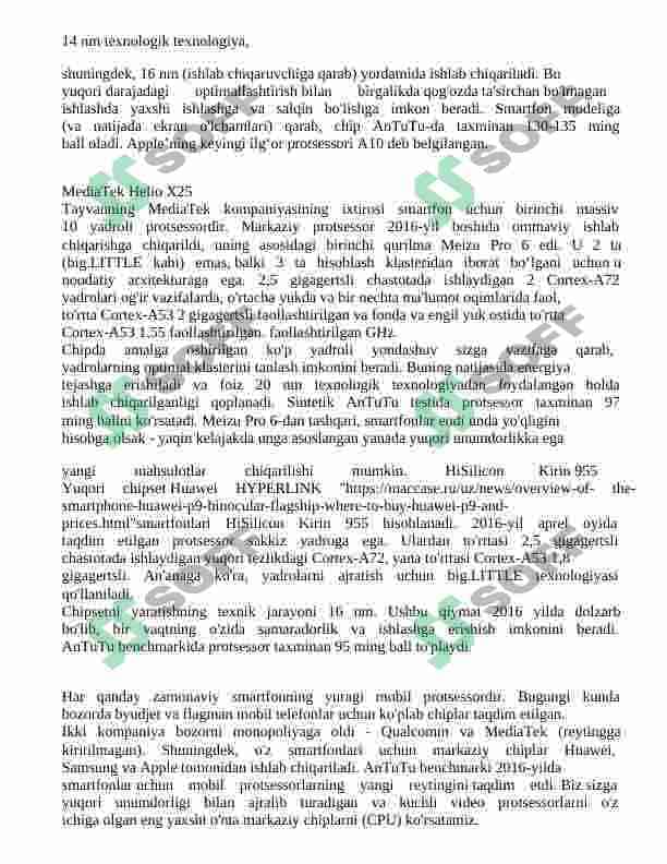 Mobil tizimlar uchun mo'ljallangan ko'p yadroli protsessorlar 3