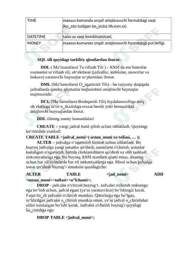 sql tilida jadvallar yaratish 3