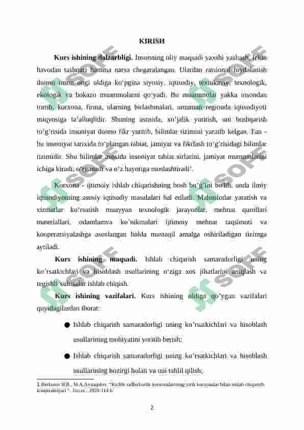 Ishlab chiqarish samaradorligi uning ko'rsatkichlari va hisoblash usullari 3
