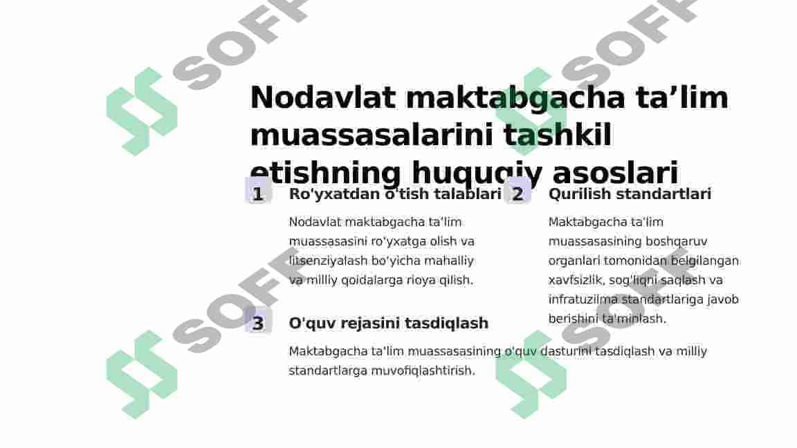 Davlat va nodavlat maktabgacha ta’lim tashkilotlarini tashkil qilish 3