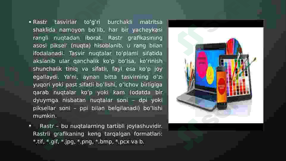 Kompyuter grafikasi tushunchasi va turlari. Rang modellari. Adobe Photoshopga kirish 3