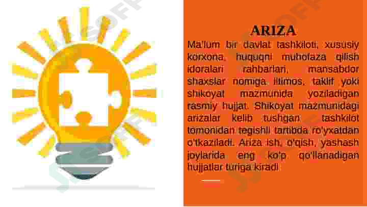 Ariza. Bayonnoma. Bildirishnoma. Tavsiyanoma 3
