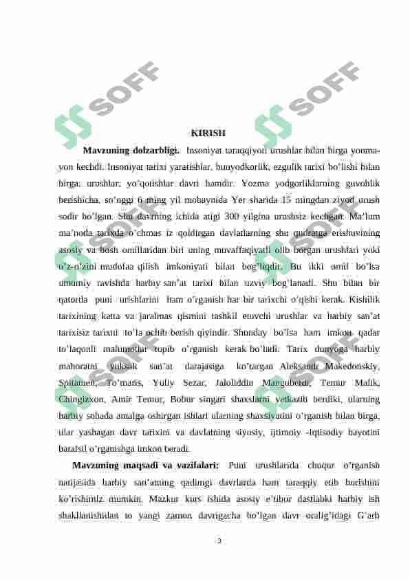 PUNI URUSHLARI BOSHLANISH TARIXI VA ULAR HAQUDA UMUMIY MALUMOTLAR. 3