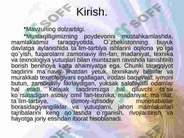 O'zbekistonda ta'lim sohasidagi islohotlar 3