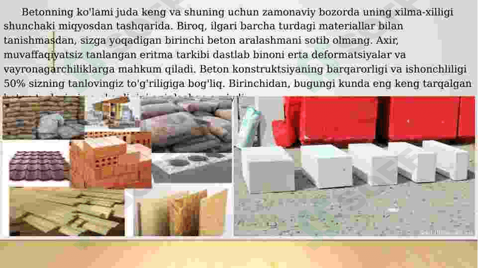 Beton turlari 3