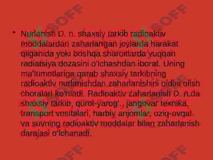 Sanitar dozimetrik Nazorat (Gigiyena) 3