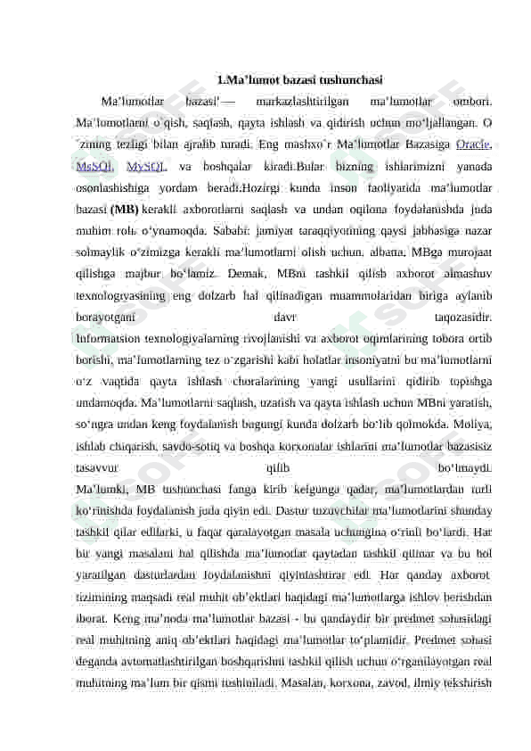 Kafedra  MB yaratish 3