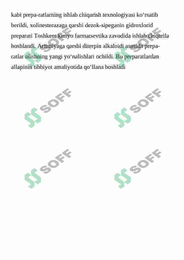 Tarkibida alkoloid saqalagan o’simliklar, ularni turlari 3