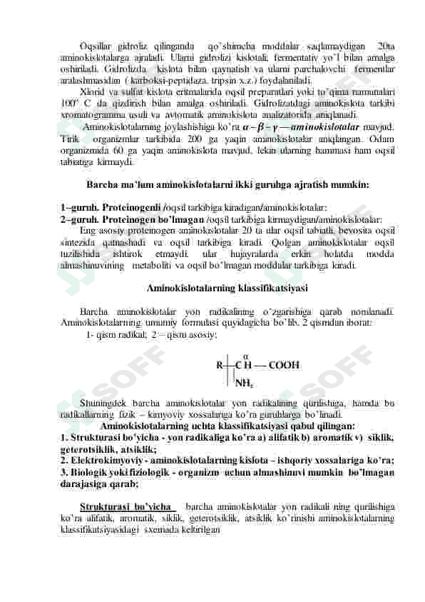 Aminokislotalarning tuzilishi  va xossalari. Oqsillarni tuzilish darajalari 3