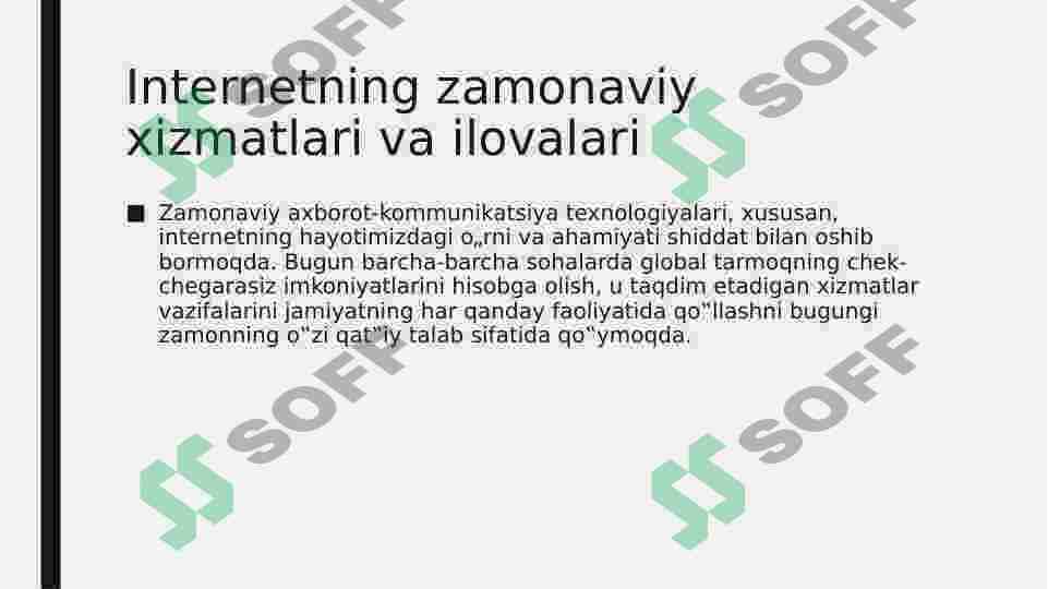 Tarmoq texnalogiyalari Internet –shiddat bilan rivojlansih 2015-yillar 3