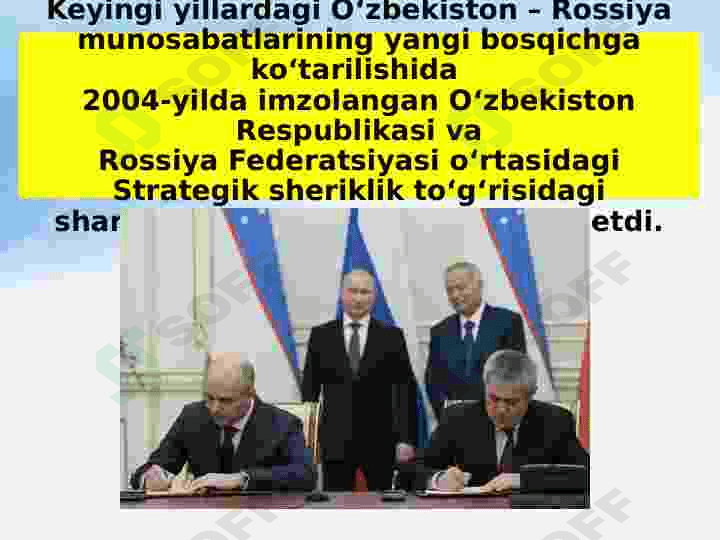 O‘zbekiston Respublikasining Rossiya, Xitoy va AQShbilan o‘zaro munosabatlari 3