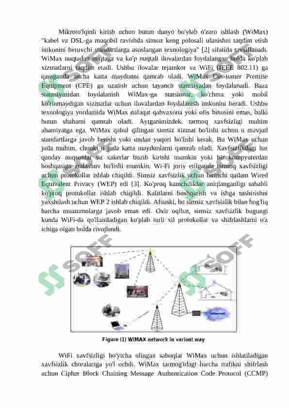 WiMAX texnologiyasida foydalanilgan xavfsizlik protokoli 3