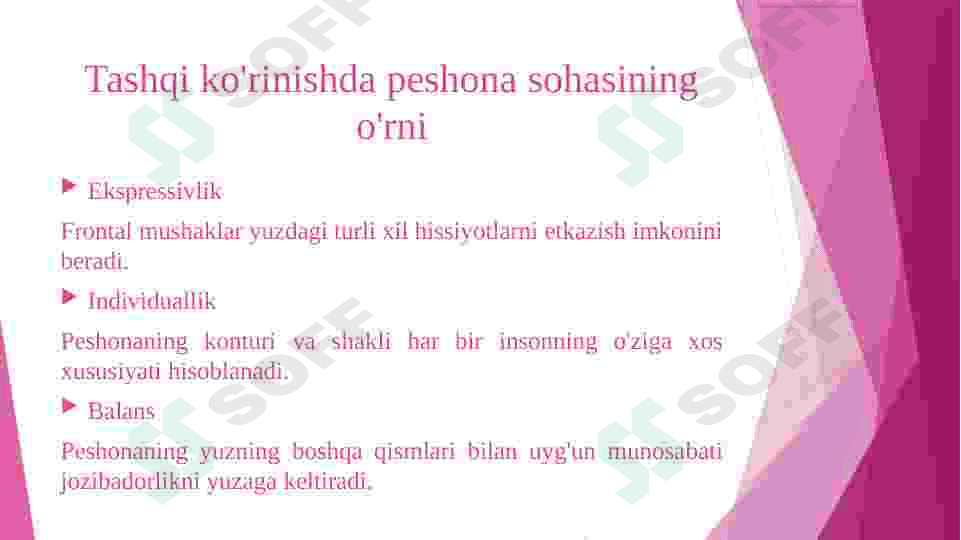 Peshona sohasining ahamiyati 3