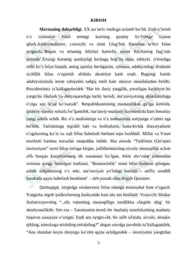Shukur Holmirzayev hikoyanavist 3
