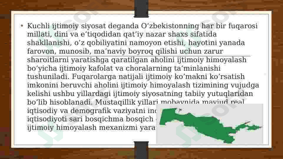 O’zbekistonning ijtimoiy sohada  amalga oshirilayotgan o’zgarishlar mazmun va mohiyati 3