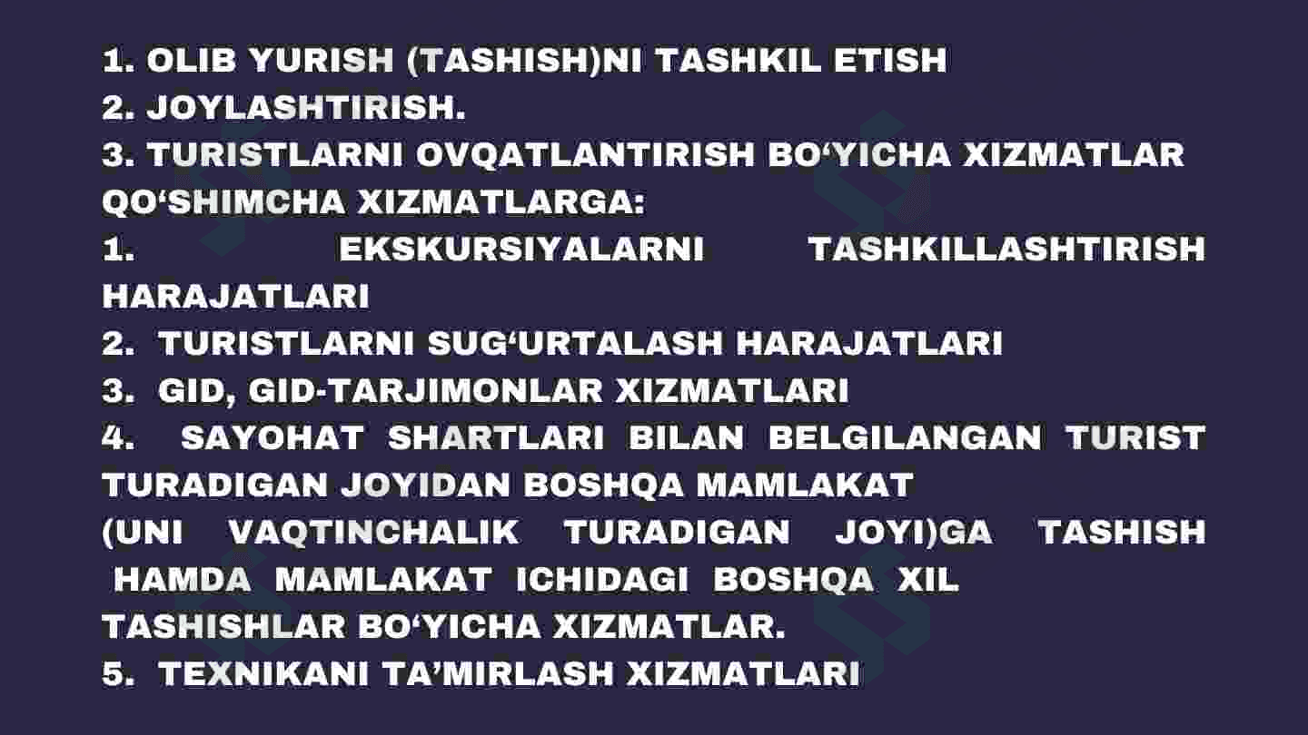 Turistik xizmatlarning iste'molchilari 3