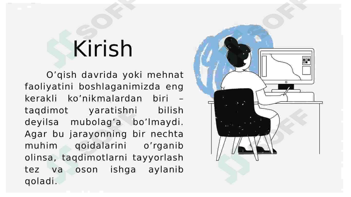 Taqdimot tayyorlash va taqdim etish usuli va vositalari 3