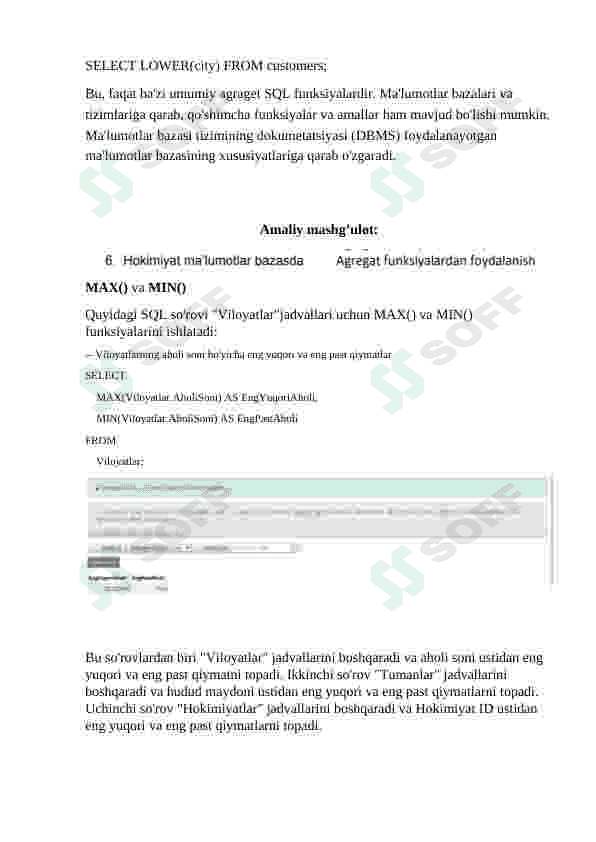 Agregat funksiyalardan foydalanish 3