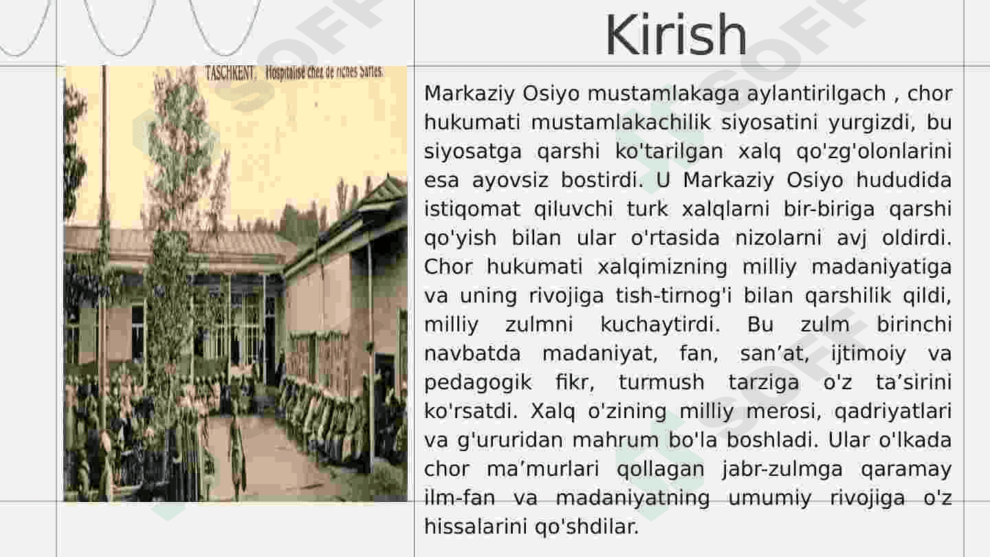 XIX asrning ikkinchi yarmi va XX asr boshlarida ta'lim va pedagogik fikrlar (Anbar otin, Furqat, Saidahmad Siddiqiy, Abdulla Avloniylarning ta'lim-tarbiya taraqqiyotida tutgan o'rni). 3