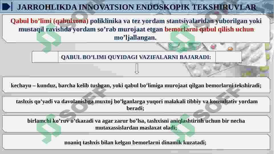 XIRURGIYA QABUL BULIMI TUZILMASI, VAZIFALARI VA UNI ISHINI TASHKIL QILISH 3
