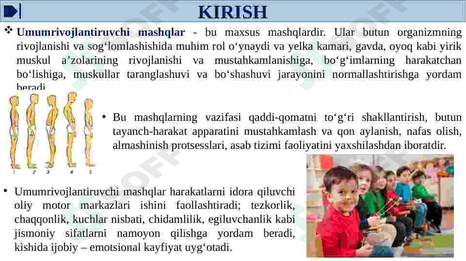 Umumrivojlantiruvchi mashqlar va ularning guruhlari 3