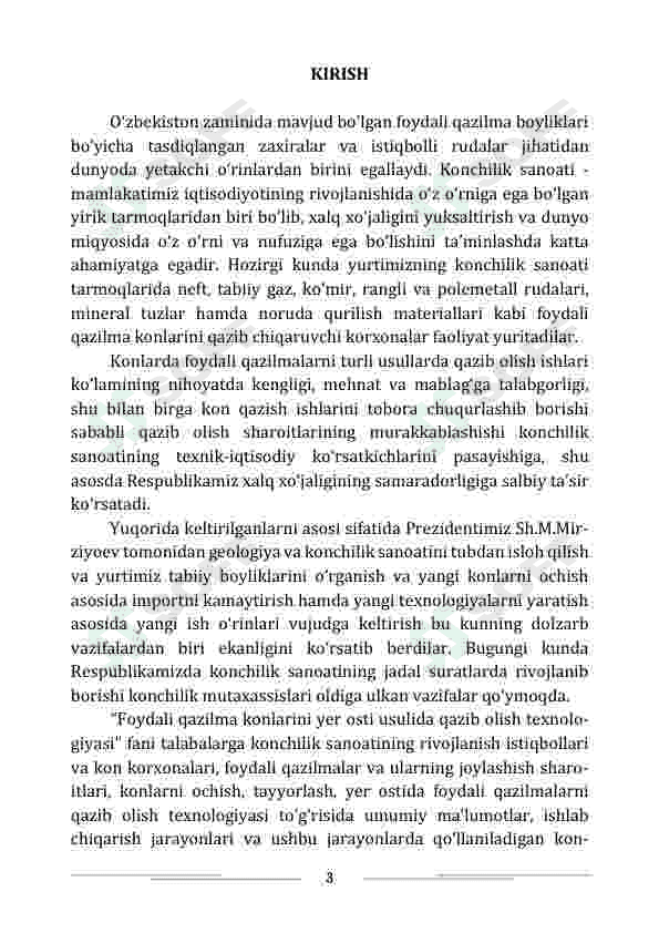 FOYDALI QAZILMA KONLARINI  YER OSTI USULIDA QAZIB OLISH  TEXNOLOGIYASI 3