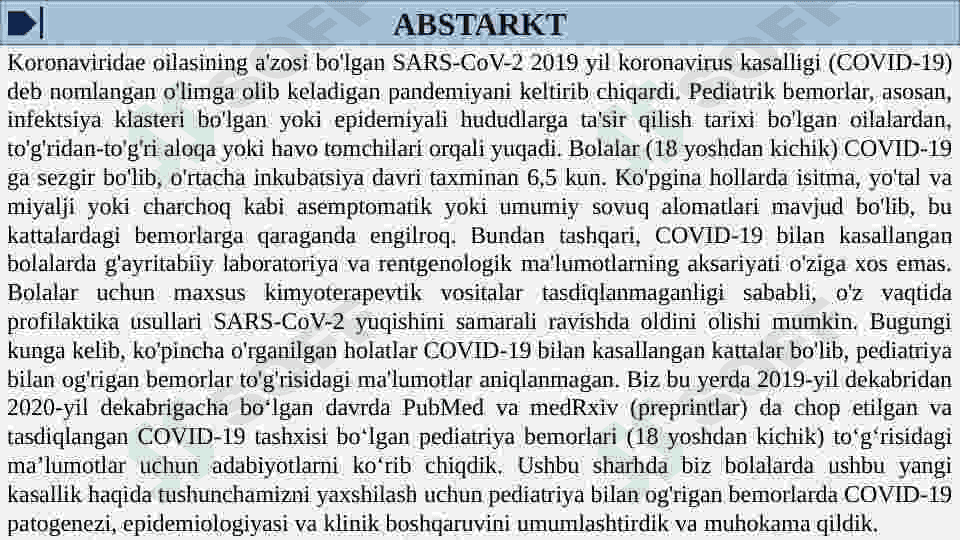 BOLALARDA KORONAVIRUS KASALLIGINING XUSUSIYATLARI 3