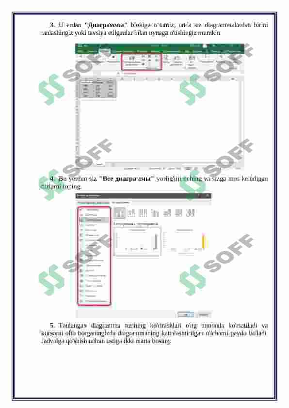 EXCELDA JADVALDA DIAGRAMMANI QANDAY TAYYORLASH MUMKIN: BOSQICHMA-BOSQICH KO'RSATMALAR 3