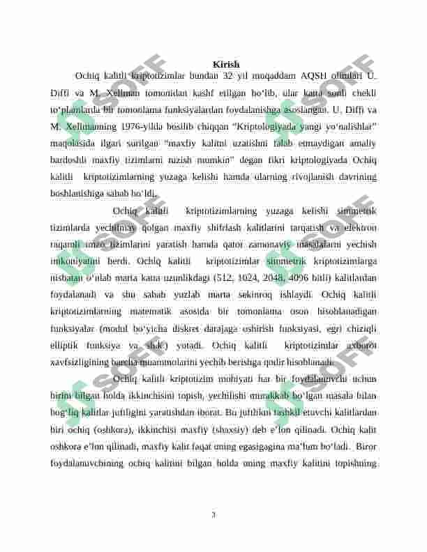 Ochiq kalitli shifrlash algoritmlari dasturiy modulini ishlab chiqish 3